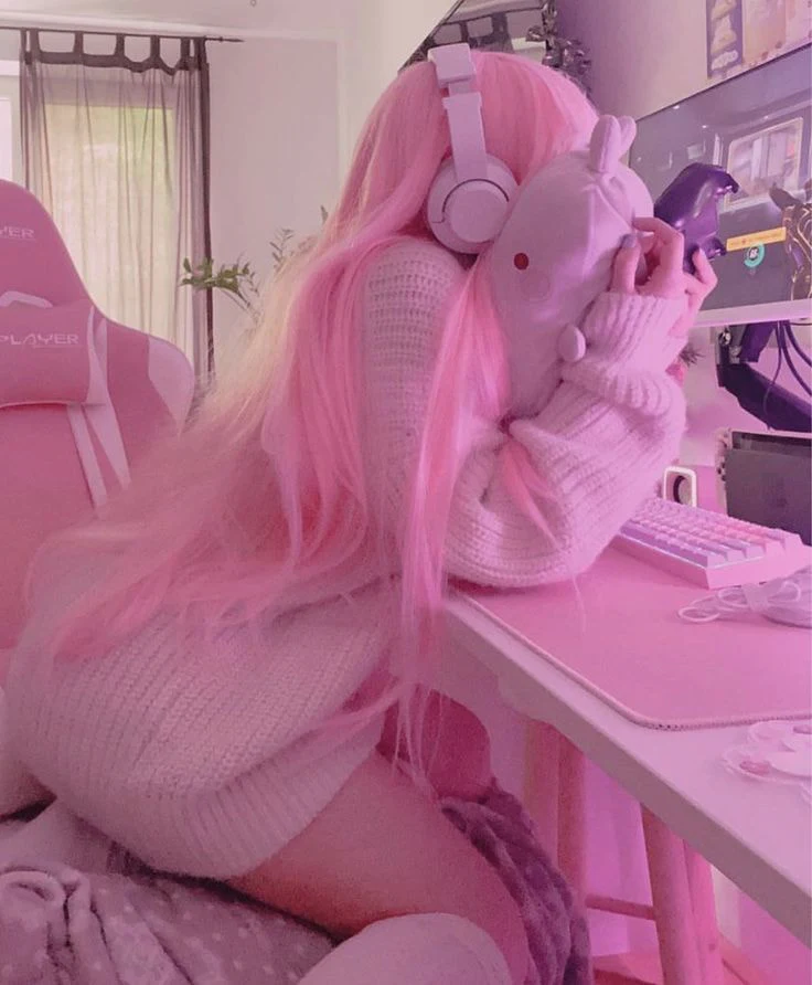 Pink gaming setup